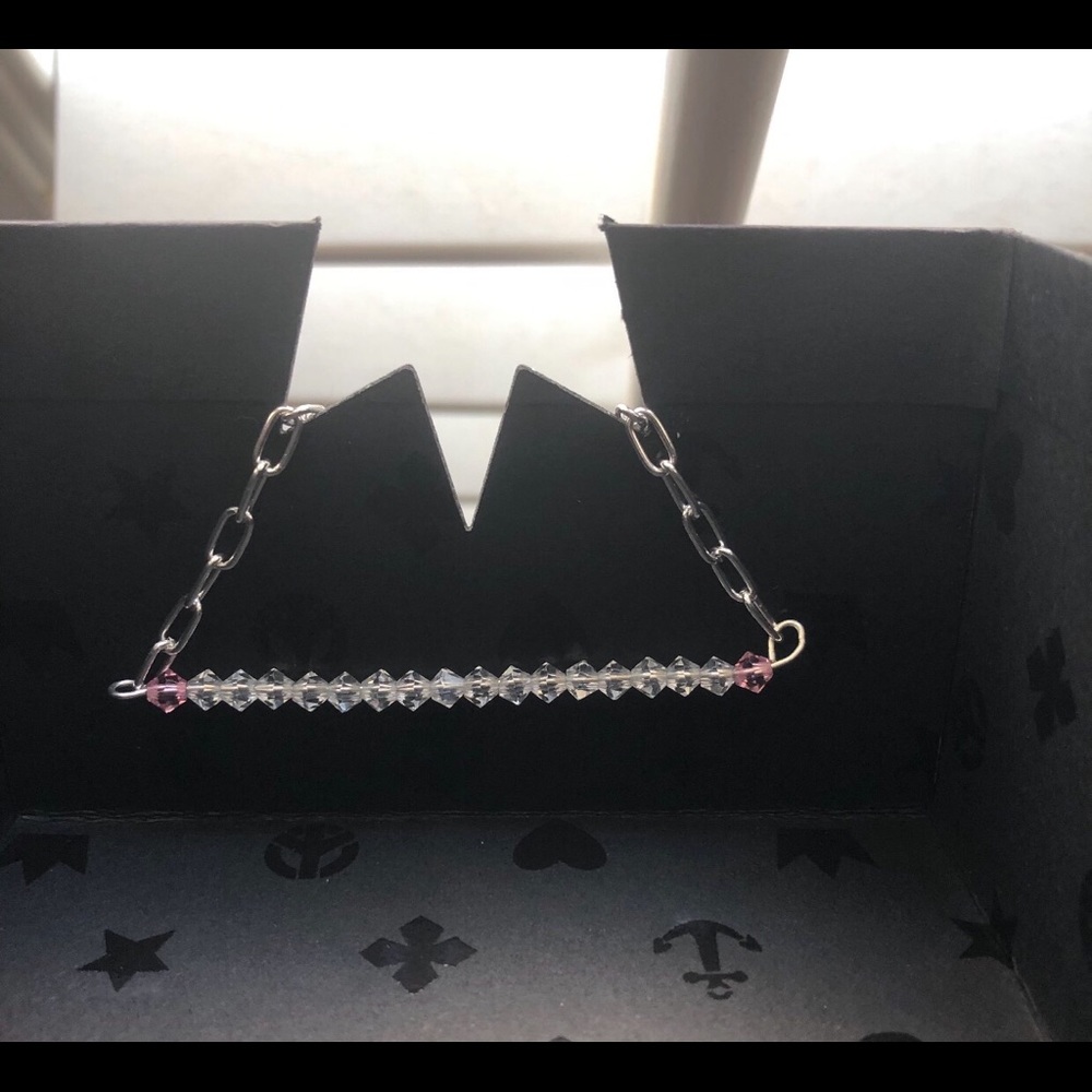 Clear and pink Swarovski Crystal necklace